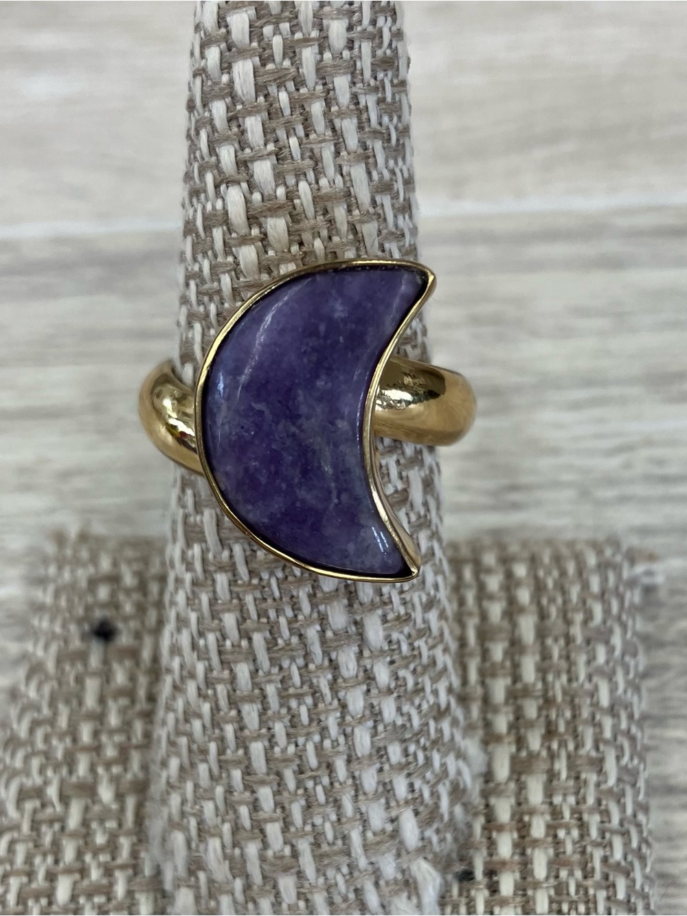 NWT Charles Albert Alchemia Adjustable Lepidolite Crescent Ring